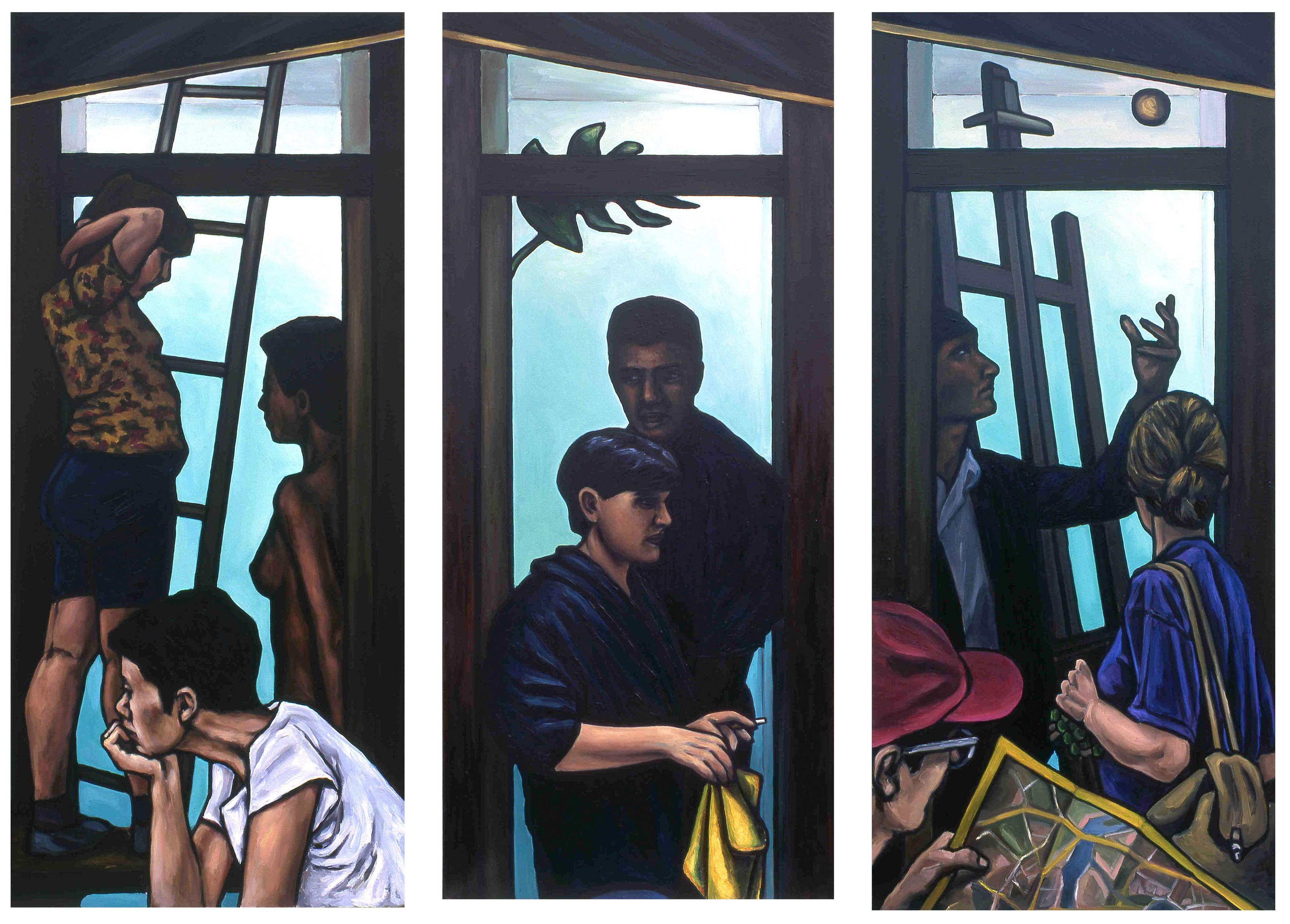 Kapılar, 1997-98, Triptik (Herbiri 180x80cm) / Doors, 1997-98, Triptych (Each panel 180x80cm)